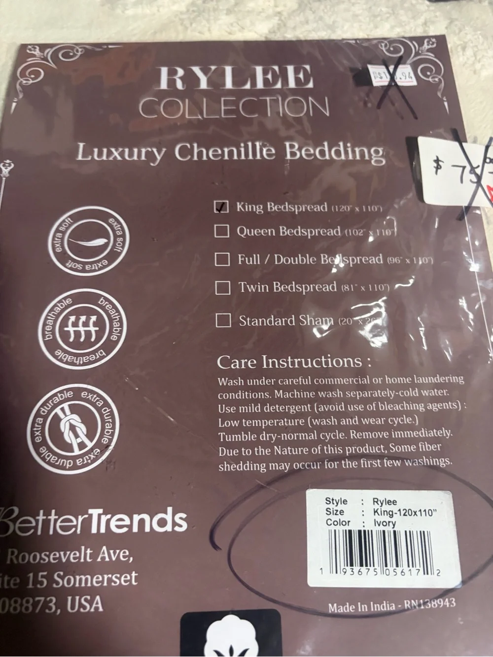 Luxury Chenille Comforter - Cream